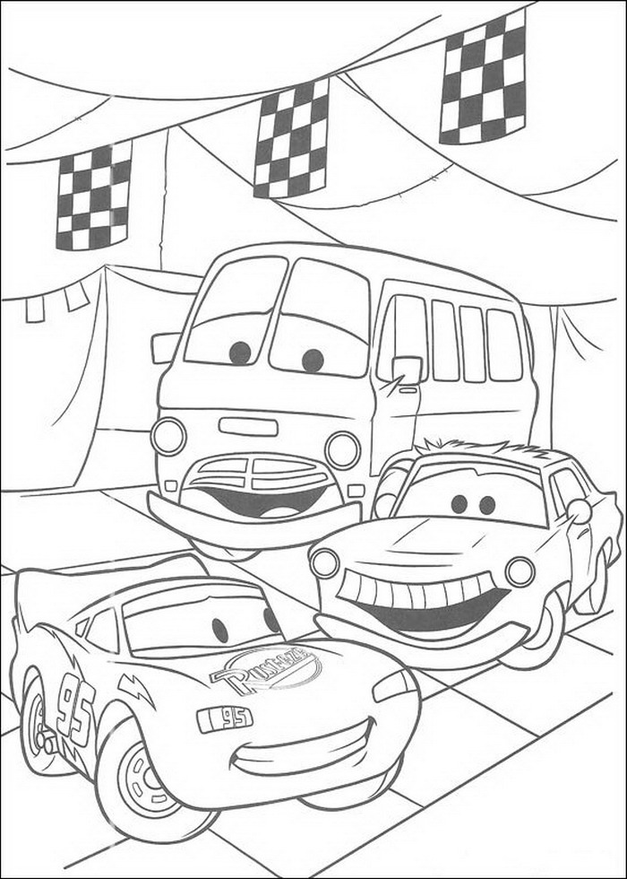 Plansa de colorat cu Cars pixar 44 173
